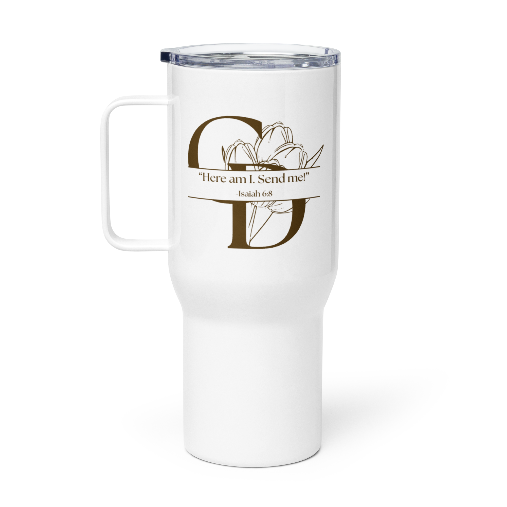 White Tumbler with Bible Verse