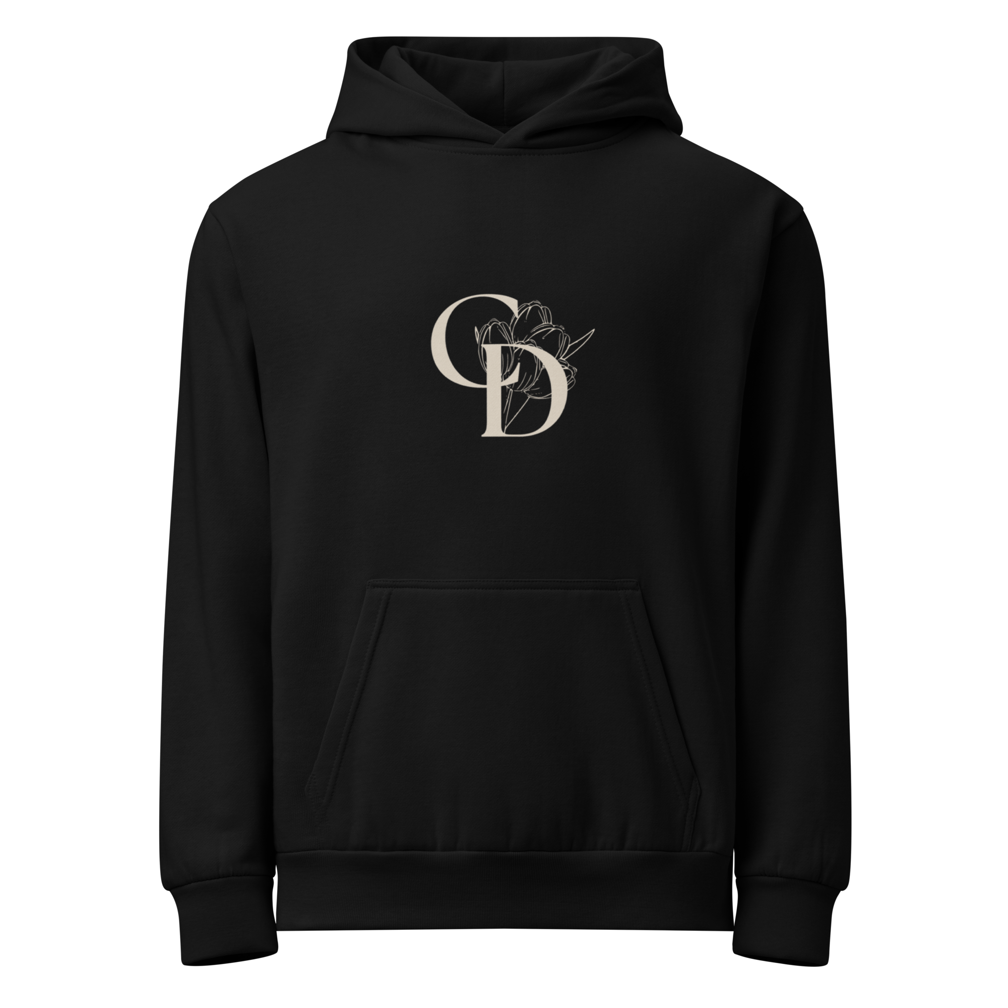 Black Fleece Hoodie (Flower Logo)