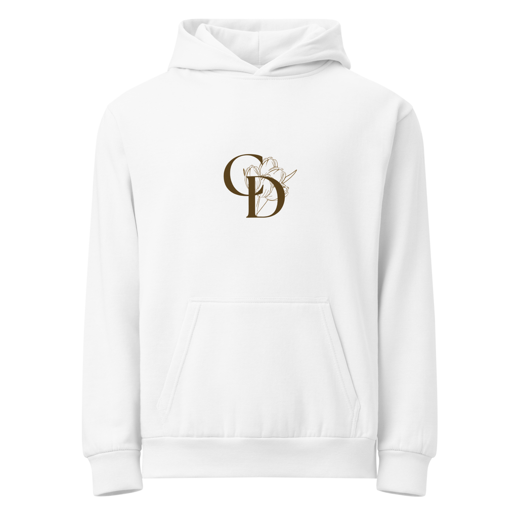 White Fleece Hoodie (Flower Logo)